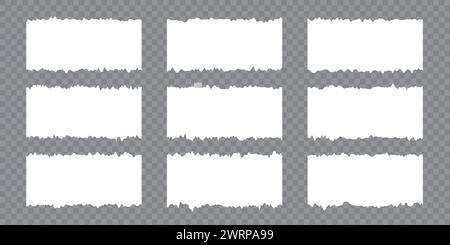 Forme collage di sagome rettangolari frastagliate isolate su sfondo trasparente Illustrazione Vettoriale