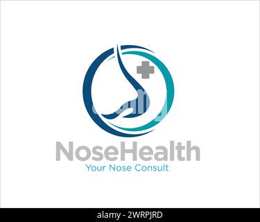 disegni logo per la cura del naso per il servizio medico e clinico Illustrazione Vettoriale