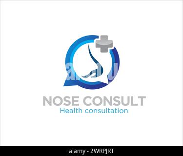 DISEGNI DI LOGO DI CONSULENZA NASO PER IL SERVIZIO MEDICO Illustrazione Vettoriale