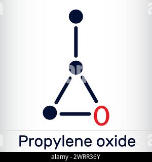 Molecola di ossido di propilene. Formula chimica scheletrica. Illustrazione vettoriale Illustrazione Vettoriale