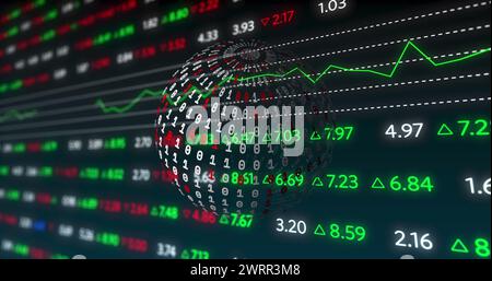 Immagine del globo sull'elaborazione dei dati Foto Stock
