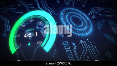 Immagine della scansione dell'ambito e dell'elaborazione dei dati Foto Stock