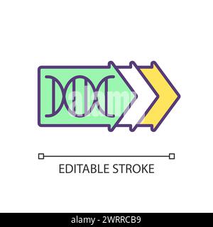 Icona colore RGB modifica gene Illustrazione Vettoriale