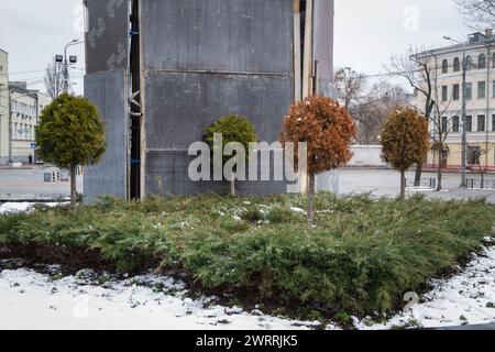 Non esclusiva: KIEV, UCRAINA - 13 MARZO 2024 - la neve è caduta nella capitale, Kiev, capitale dell'Ucraina. Foto Stock