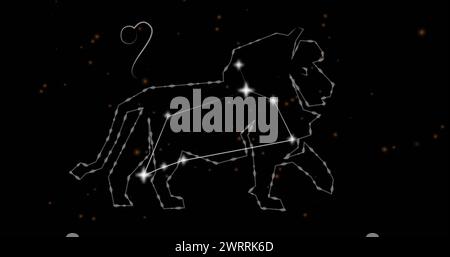 Immagine del segno leo Star su sfondo nero Foto Stock