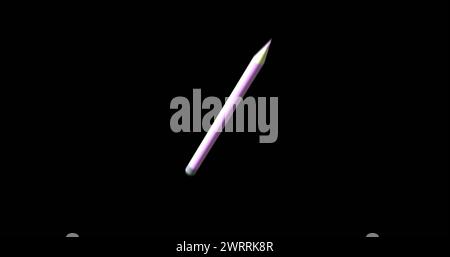 Immagine di una matita in movimento su sfondo nero Foto Stock