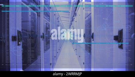 Immagine dell'elaborazione dei dati su server di computer Foto Stock