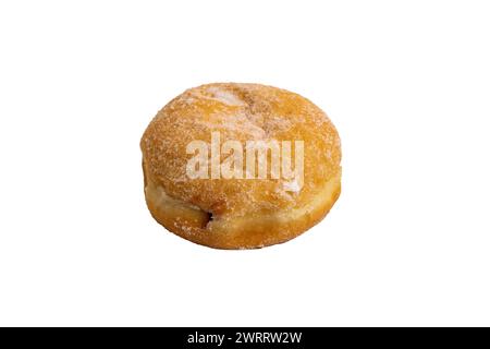 Il prodotto da forno di una ciambella marmellata su sfondo bianco Foto Stock