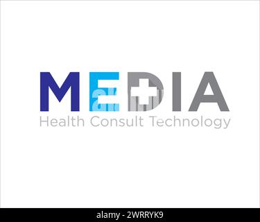 disegni logo salute media per il servizio medico online e consultare Illustrazione Vettoriale
