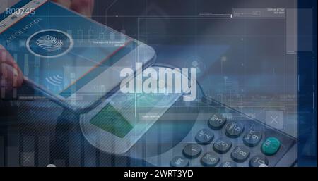 Immagine dell'interfaccia digitale tramite carta di credito Foto Stock