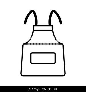 icona grembiule vettoriale nera su sfondo bianco Illustrazione Vettoriale