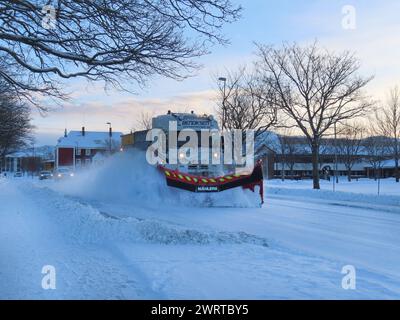 Snowplow a Bronnoysund, Norvegia 2024 Foto Stock