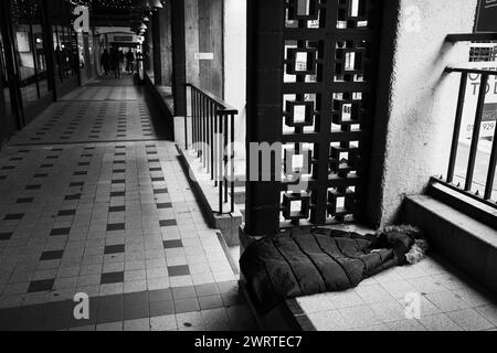 Fotografia di © Jamie Callister. Streets of Chester City, Cheshire, Inghilterra, 18 febbraio 2024 Foto Stock