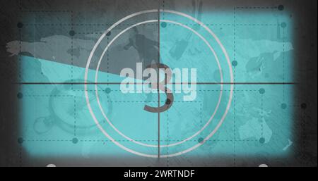 conto alla rovescia da 15 a 0 su sfondo grigio 4k Foto Stock