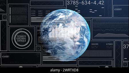 Immagine dell'elaborazione dei dati in tutto il mondo Foto Stock