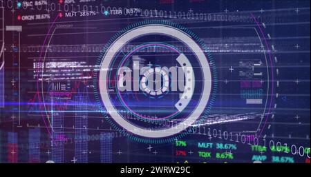 Immagine della scansione dell'ambito sull'elaborazione dei dati Foto Stock