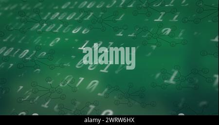 Immagine della rete di connessioni e numeri sull'elaborazione dei dati Foto Stock