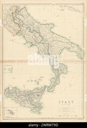 Italia meridionale. Napoli. Regno delle due Sicilie. Di William Hughes mappa del 1860 Foto Stock
