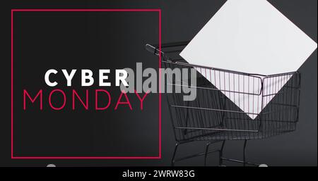 Immagine del testo del lunedì cibernetico sopra il carrello della spesa Foto Stock