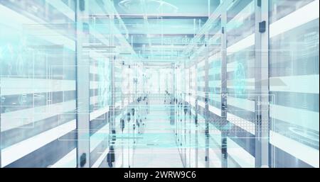 Immagine dell'elaborazione dei dati su server di computer Foto Stock