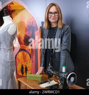 Madrid, Spagna. 14 marzo 2024. La scrittrice Maria Duenas durante la presentazione di El Tiempo Entre Costuras, il musical a Madrid, 14 marzo 2024, Spagna Credit: SIPA USA/Alamy Live News Foto Stock