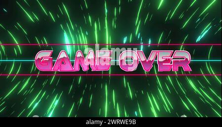 Immagine del testo del gioco su tracce chiare su sfondo nero Foto Stock