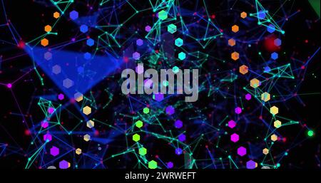 Immagine di reti di connessioni e filamenti di dna Foto Stock