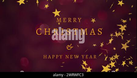 Immagine di buon testo di natale sulle stelle Foto Stock