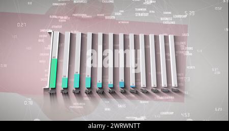 Immagine del grafico e della rete dei collegamenti tramite carta di tenuta Foto Stock