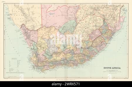 Cape Colony, Natal e Orange River Colony. Sud Africa 44x70 cm STANFORD 1896 mappa Foto Stock
