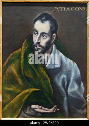 Domenikos Theotocopoulos, El Greco e Workshop (Candia, Creta, 1541 - Toledo, 1614), James il più grande apostolo, c. 1608-1614, Museo delle Belle Arti, Mu Foto Stock