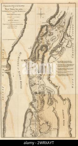 Una mappa topografica del nord. Parte dell'isola di New York… FADEN/STEDMAN 1794 Foto Stock