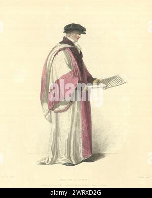 Dottore in musica. Ackermann's Oxford University, 1814, vecchia foto con stampe antiche Foto Stock