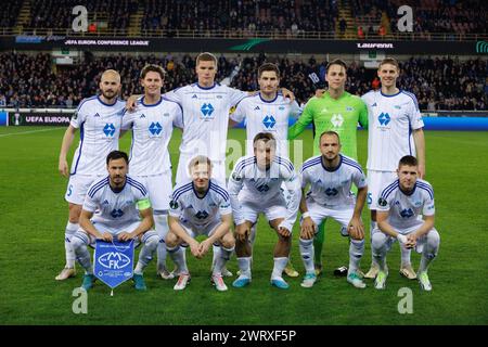 Brugge, Belgio. 14 marzo 2024. I giocatori di Molde sono stati fotografati in vista di una partita di calcio tra la squadra belga Club Brugge e la squadra norvegese Molde FK, giovedì 14 marzo 2024 a Brugge, la tappa di ritorno delle finali 1/8 della UEFA Conference League. BELGA FOTO KURT DESPLENTER credito: Belga News Agency/Alamy Live News Foto Stock