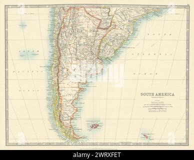 FOGLIO SUD AMERICA. Mostra la rivendicazione della Bolivia su Gran Chaco. Cartina JOHNSTON 1913 Foto Stock