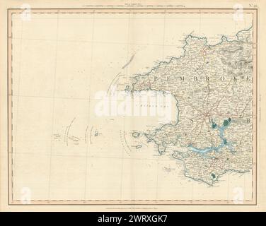PEMBROKESHIRE COSTA. Milford Haven. St Bride's Bay. San Davide. Mappa CARY 1832 Foto Stock