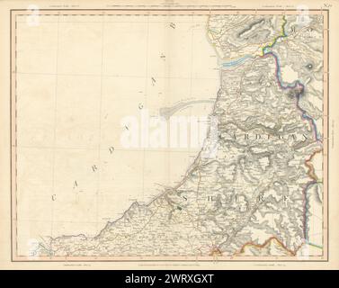 CARDIGAN BAY. Cardanganshire, Merionethshire meridionale. Fiume Dyfi. Mappa CARY 1832 Foto Stock