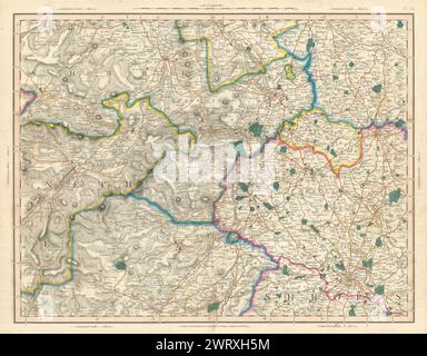 South Denbighshire, N Montgomeryshire, e Merionethshire, NW Shrops CARY 1832 mappa Foto Stock