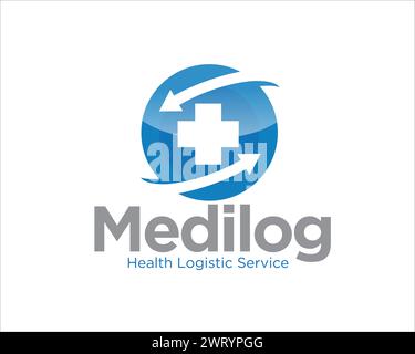 disegni di logo di servizio sanitario per il servizio di logo logistico medico Illustrazione Vettoriale