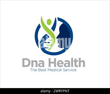 disegni logo salute dna per le cure mediche e il logo di cura di bellezza Illustrazione Vettoriale