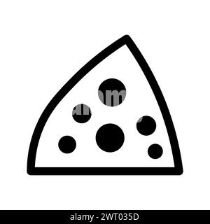 icona del formaggio vettoriale nero su sfondo bianco Illustrazione Vettoriale