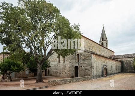 Monastero romanico cistercense, Abbaye du Thoronet, Departement Var, Provence-Alpes-Cote d'Azur, Francia Foto Stock