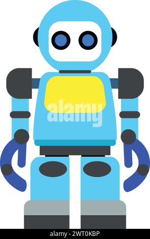 Immagine dell'icona del robot in stile piatto. Illustrazione Vettoriale