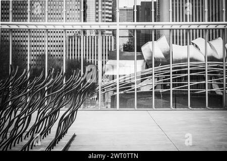 Millenium Park, visto dall'Art Institute di Chicago, febbraio Foto Stock