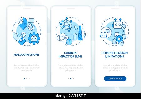 Problemi relativi ai modelli di lingue di grandi dimensioni durante l'acquisizione della schermata dell'app mobile Illustrazione Vettoriale