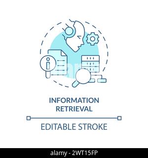 Icona Concept blu morbido per il recupero delle informazioni Illustrazione Vettoriale