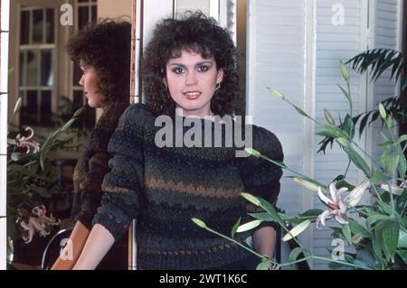 Un 1982 posato di Marie Osmond, un'attrice, cantante, star della TV e membro della famiglia Osmond. Nel One Fifth Restaurant nel Greenwich Village a Lower Manhattan. Foto Stock