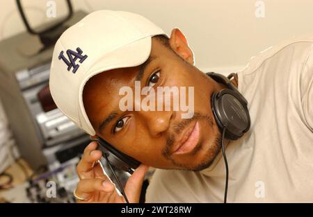 Il calciatore del Cardiff City Danny Gabbidon che vorrebbe anche farcela come DJ. Foto Stock