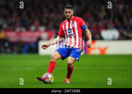 Madrid, Spagna. 13 marzo 2024. Koke Resurreccion dell'Atletico de Madrid durante la partita di UEFA Champions League, sedicesimo turno, andata e ritorno, tra l'Atletico de Madrid e l'Inter Milan giocata allo stadio Civitas Metropolitano il 13 marzo 2024 a Madrid in Spagna. (Foto di Bagu Blanco/PRESSINPHOTO) credito: PRESSINPHOTO SPORTS AGENCY/Alamy Live News Foto Stock