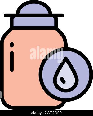Icona del colore della cura della pelle. Maschera idratante, bellezza, donna, pulito, fresco, acne, concetto di pulizia. Semplice illustrazione vettoriale piatta isolata su Illustrazione Vettoriale